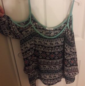 Patterned off the shoulder top